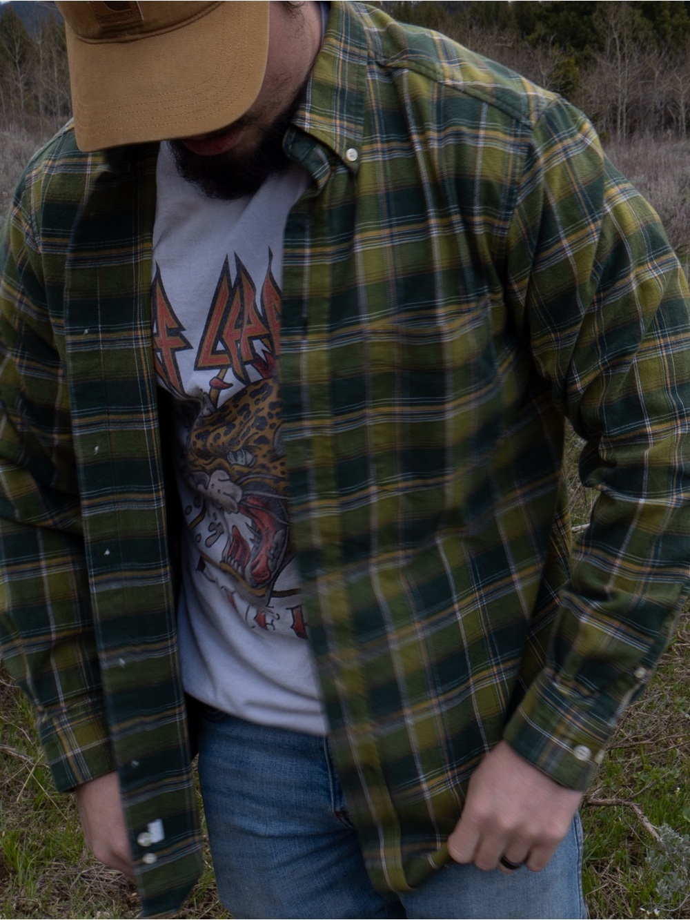 Old Navy Vintage Green Flannel